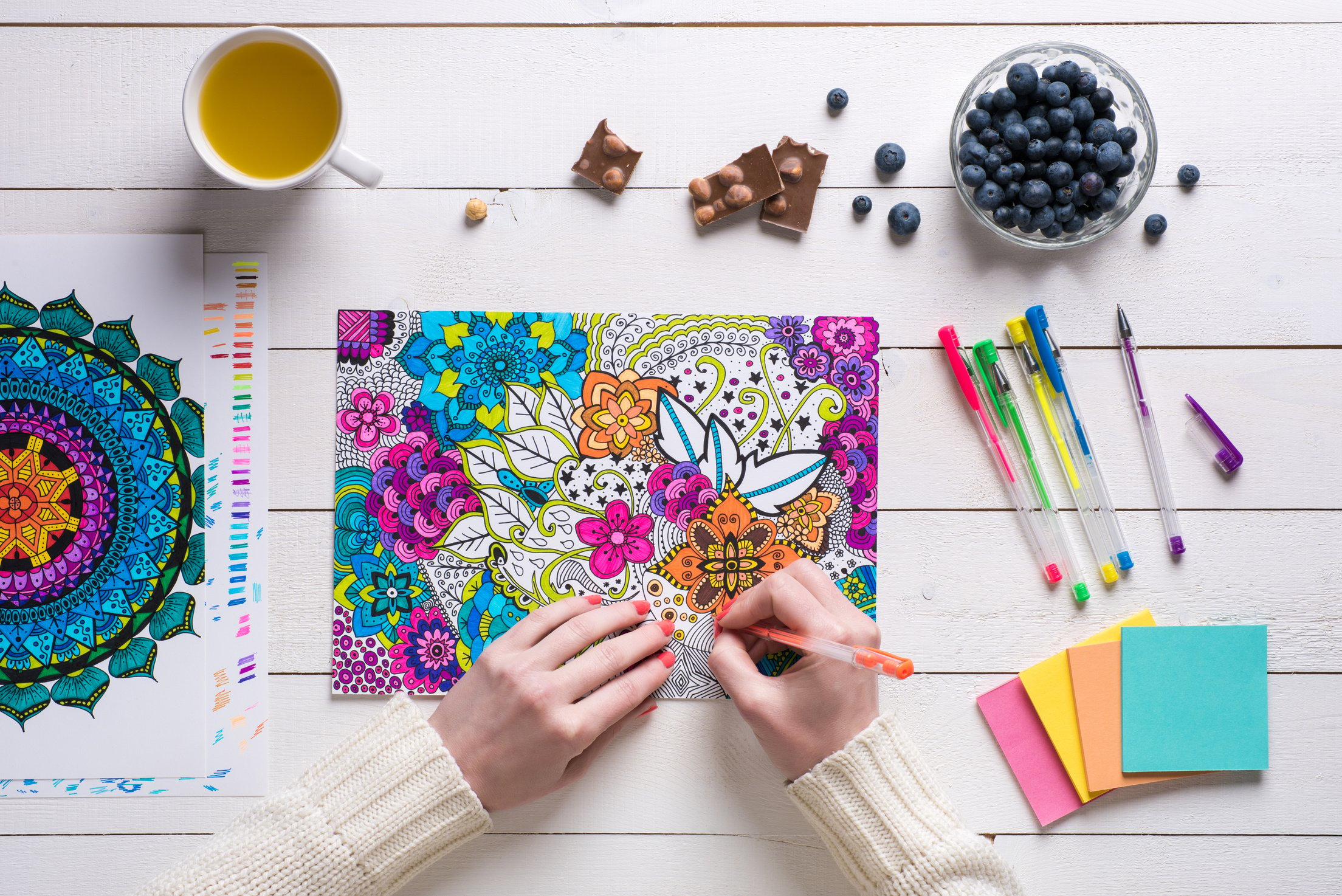 Female coloring adult coloring books, new stress relieving trend